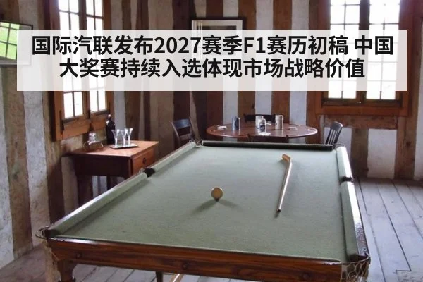 国际汽联发布2027赛季F1赛历初稿 中国大奖赛持续入选体现市场战略价值
